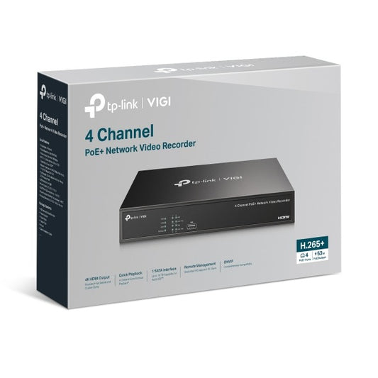 TP-Link VIGI NVR1004H-4P 4-Channel PoE Network Video Recorder